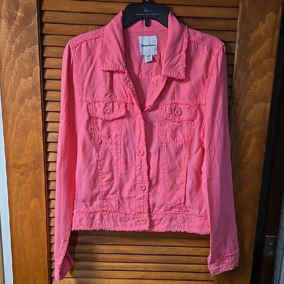 Women's Pink Linen Jacket Tommy Bahama - Picture 2 of 5